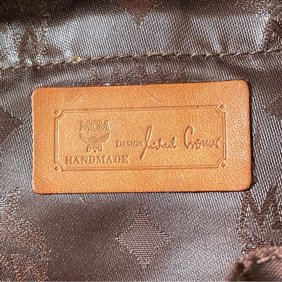 MCM brown visetos nylon and leather small backpack - Picture 11 of 11